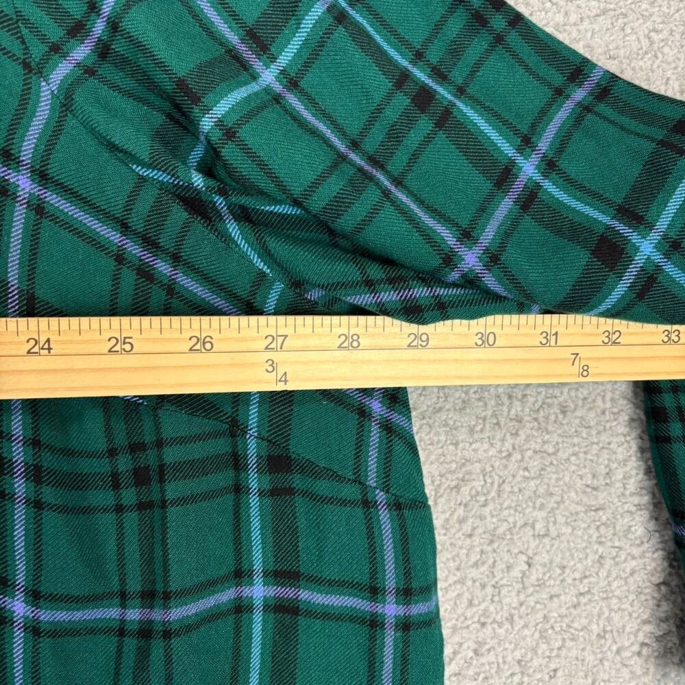 J Jill Tunic Top 4X Green Plaid Pockets Flowy Roomy Collared Long Sleeve Soft - Picture 11 of 12